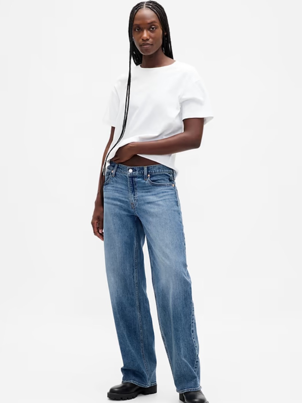 GAP Low Rise '90s Loose Jeans Size 30 / 10R Medium Indigo Denim Baggy Relaxed